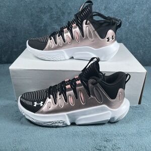 UA Flow Breakthru 4 Basketball Shoes Black/Rose Gold Women Size 9.5